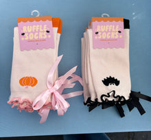 Load image into Gallery viewer, Fall Ruffle Bow Socks