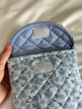 Load image into Gallery viewer, Blue Floral Quilted Kindle Pouch
