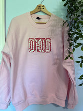 Load image into Gallery viewer, Pink Floral Ohio Appliqué Crewneck