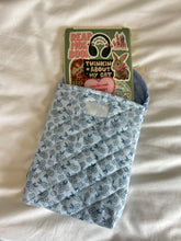 Load image into Gallery viewer, Blue Floral Quilted Kindle Pouch