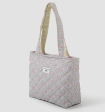 Load image into Gallery viewer, Floral Day in the Park Quilted Handmade Tote Zipper Bag