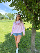 Load image into Gallery viewer, Pink Floral Ohio Appliqué Crewneck