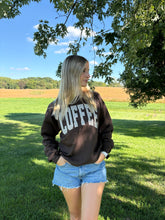 Load image into Gallery viewer, Dark Brown Coffee Appliqué Crewneck

