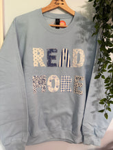 Load image into Gallery viewer, Blue Read More Sewn Crewneck
