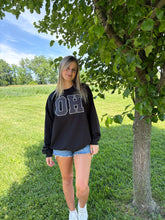 Load image into Gallery viewer, OH Black Polka Dot Appliqué Crewneck

