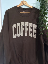 Load image into Gallery viewer, Dark Brown Coffee Appliqué Crewneck
