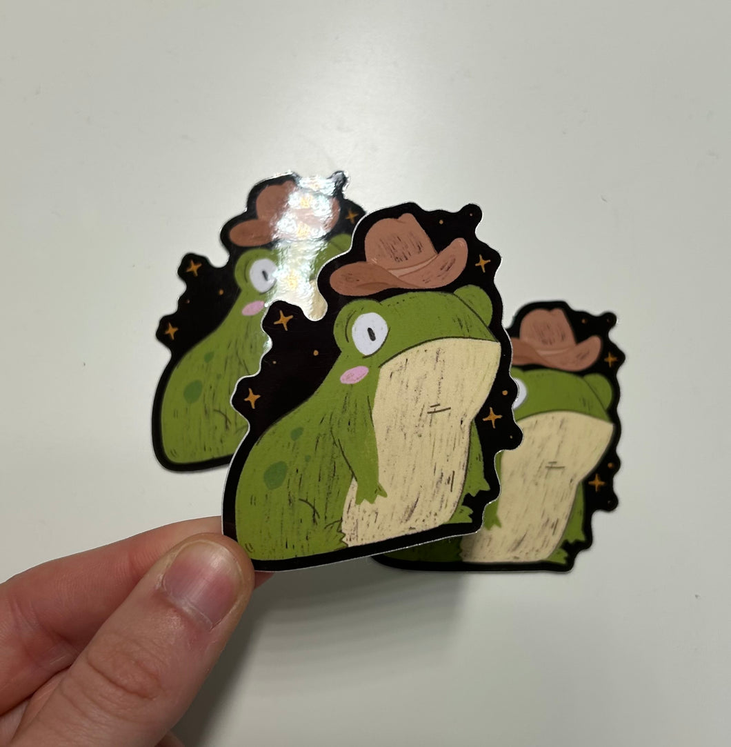 Yeehaw Frog Sticker