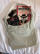 Load image into Gallery viewer, “Probably Books” Striped Fabric Shoulder Tote Bag
