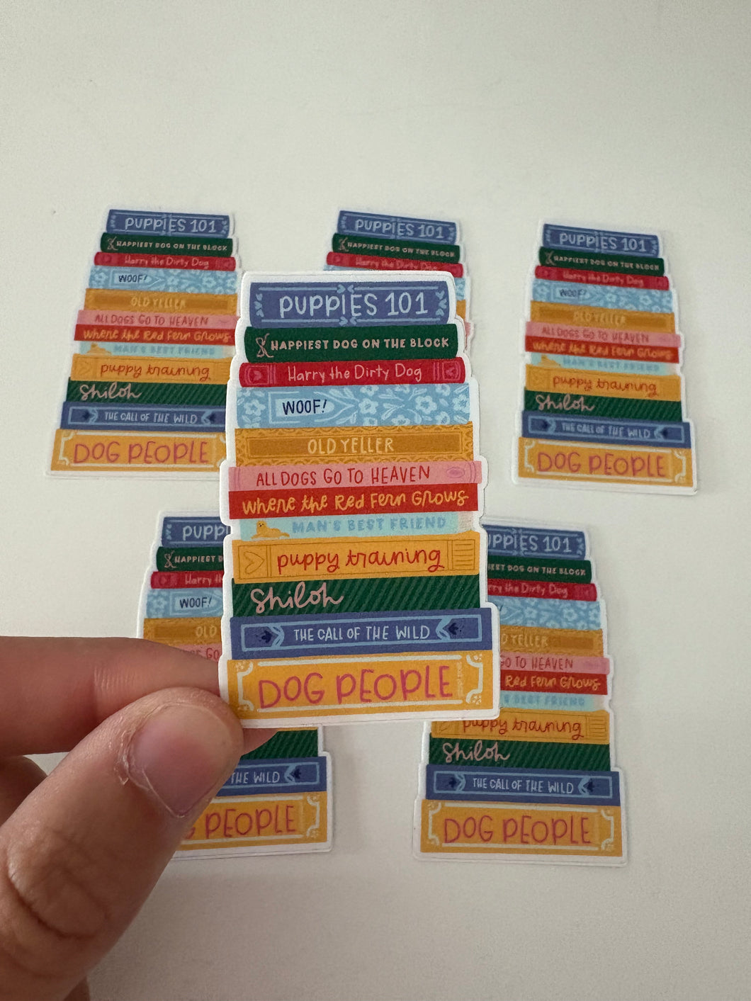 Dog Book Stack Sticker