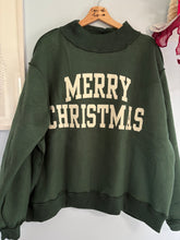 Load image into Gallery viewer, Oversized Deck the Halls/ Merry Christmas Reversible Mockneck
