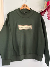 Load image into Gallery viewer, Merry Christmas Cross-Stitch Appliqué Mockneck
